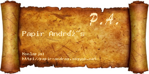 Papir András névjegykártya